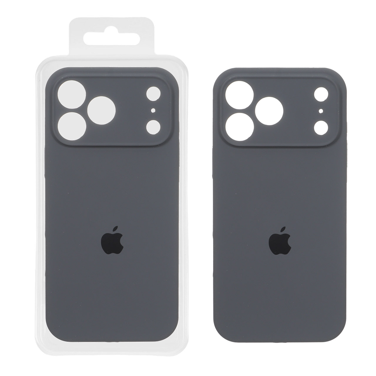 قاب سیلیکونی پاک کنی محافظ لنزدار اورجینال Apple iPhone 17 Pro Max - ذغالی (پک اصلی)